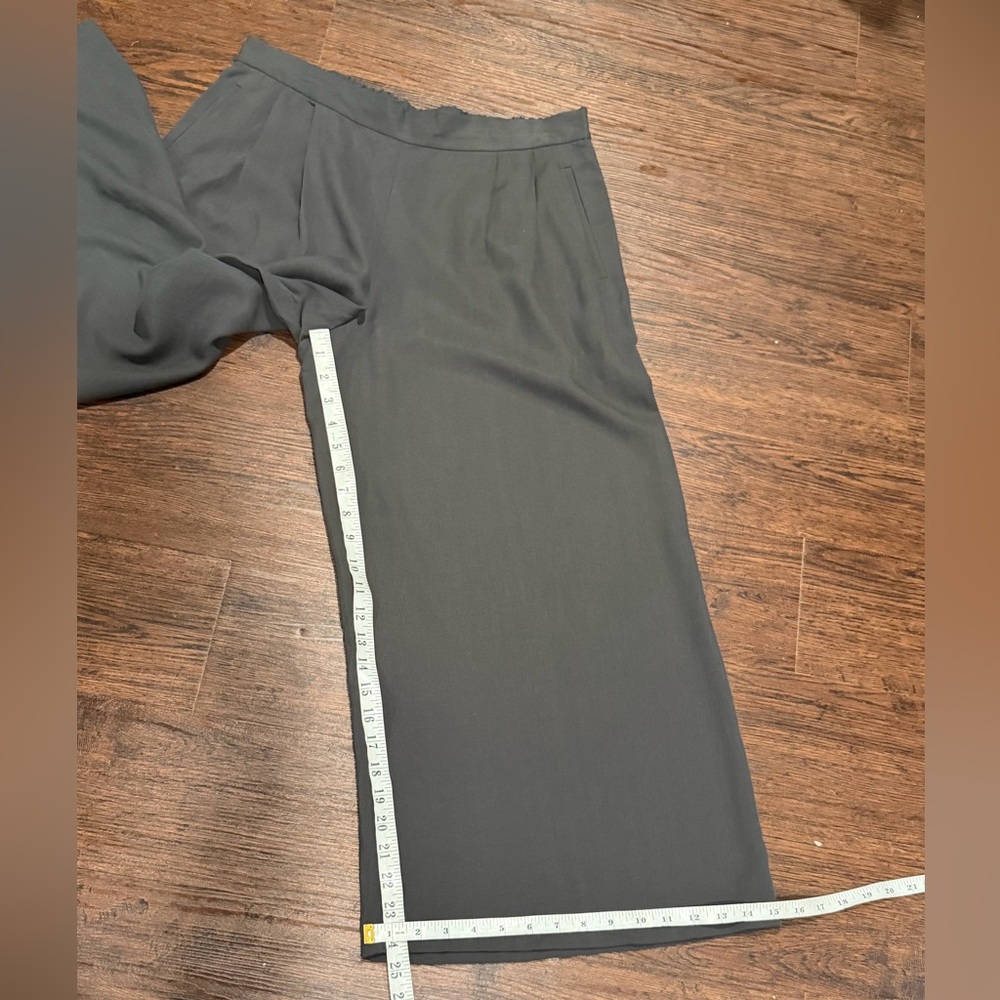 Eileen Fisher Wide Leg Pants Womens Size Medium Crop Pull On Grey Minimalist - Picture 7 of 11